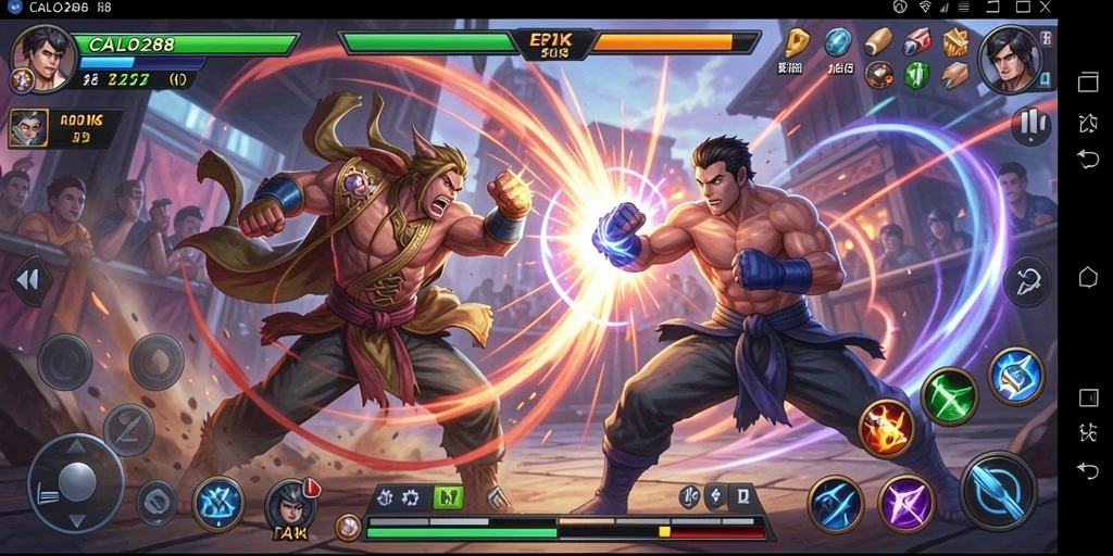 Tampilan gameplay pertarungan yang intens dan mendebarkan di CALO288.